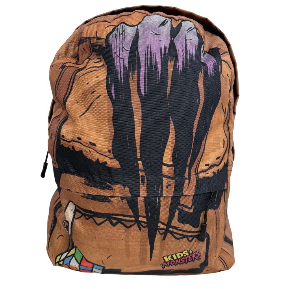 Kids & Monsters Comic Backpack Adam Lawson Horror Graphic Novel Laptop Bag Brown